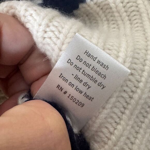 La Ligne Sweater Women's XS Wool Cashmere Striped Mock Neck Wool Oversized - Picture 9 of 10